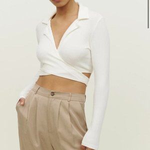 Reformation Cayden Knit Top in Ivory - new with tags